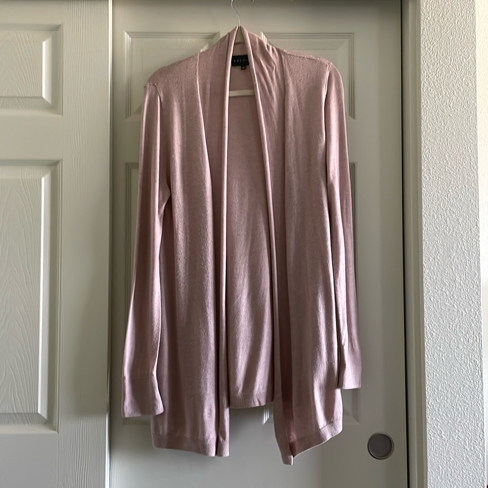 Premise | open front cardigan | dusty rose pink